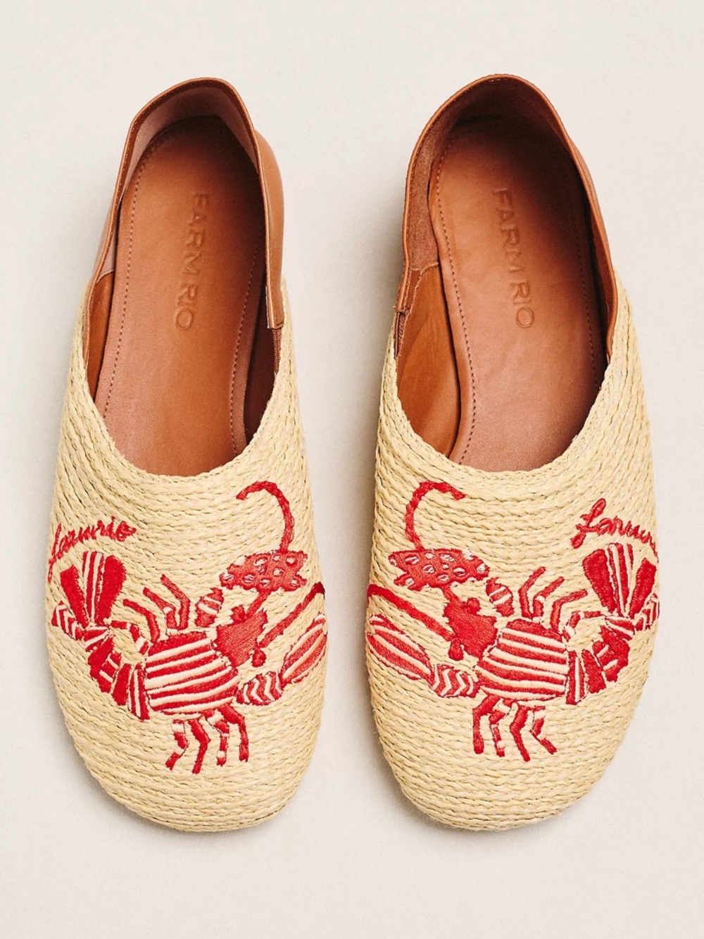 Farm Rio Lobster Raffia Flats - Picture 2 of 3